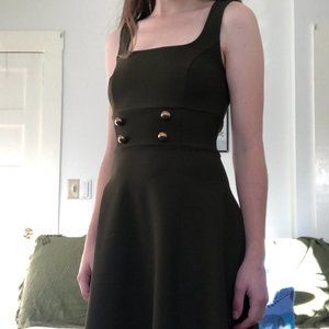 Modcloth Green Button Dress